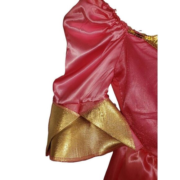Aurora Princess Dress Costume Size S Pink Gold Satin with Gloves Cosplay 4-6 - Picture 3 of 8